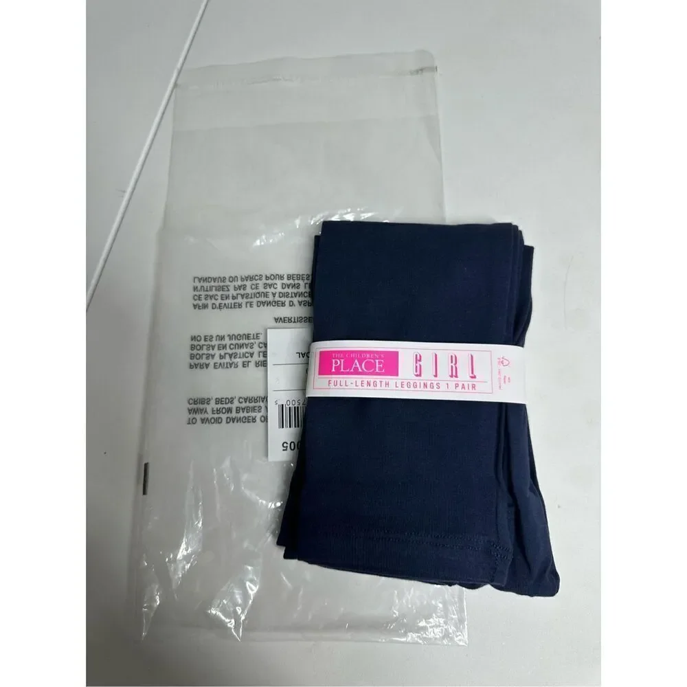 NWT The Children's Place Girl's Full-Length Leggings Navy Size L(10-12)